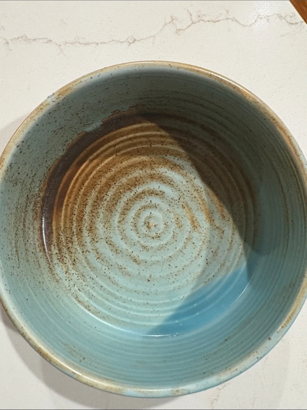 Bonna Coral Series 13cm Light Blue Bowl with Brown Swirls